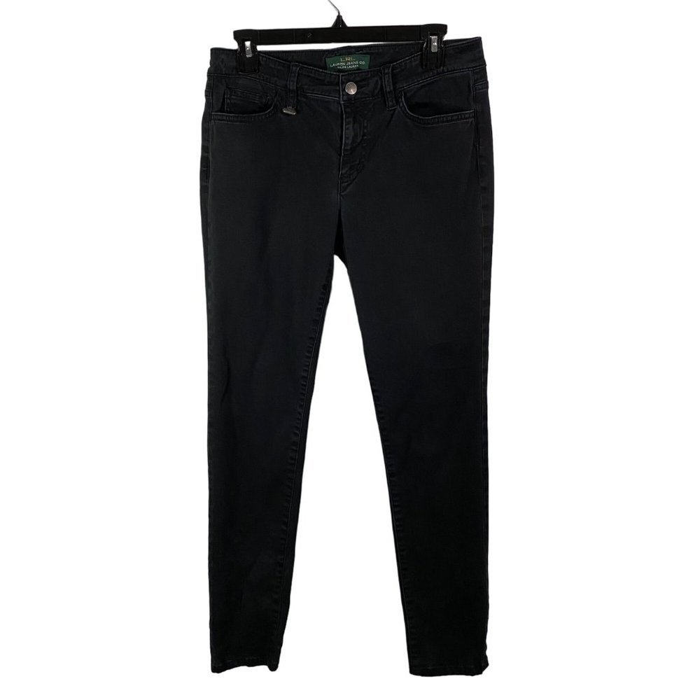 LRL Ralph Lauren Jeans Co Womens Black skinny Mid Rise Stretch Denim Jean Sz 6‎